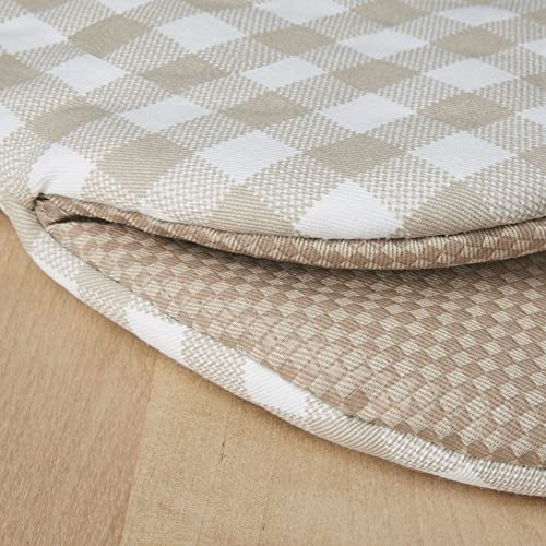 KitchenAid Gingham Mini Oven Mitt 2-Pack Set, Milkshake Tan, 5.5"x8" - color: Milkshake Tan