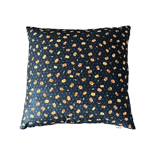 Zabuton Floor Pillow with Removable Cover - Traditional Japanese Decor | 90% Cotton, 10% Polyester Filling, Fluffy Floor Cushion for Couch, Living Room Seating or Meditation - color: Owl Navy