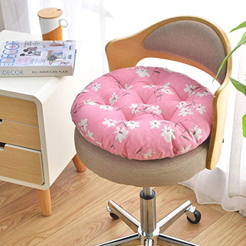 vctops Bohemian Soft Round Chair Pad Garden Patio Home Kitchen Office Seat Cushion Flower Pink Diameter 16" - color: Flower Pink, style: Diameter 16 Inch