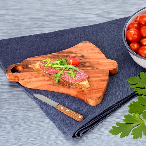 Sophia Art 100% Acacia Wooden Chopping Board, Brown, 14"L x 13"W | Butcher Block, Bell Board, Serving Board, Charcuterie Board, For Vegetables, Cafe and Restaurant - color: Bell Board, 14"L x 13"W