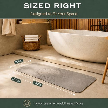 Stone Bath Mat - Diatomite, Quick Dry - Lotus Fusion 2-Pack | Non-Slip, Large Coverage When Combined, Bath Stone, Stone Bath Mats, 23.6"x15.4" (x2) - color: Lotus Fusion 2-pack