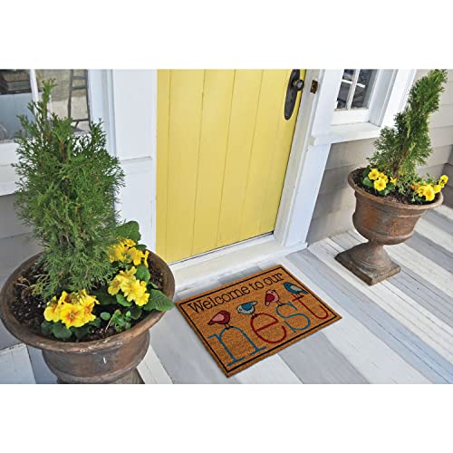 Notrax, Welcome Nest, Vinyl-Backed Natural Coir Doormat, 0.5" Thick Entry Mat for Indoor or Outdoor Use, 18"x30", C12 (C12S1830NW)
