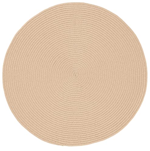 SAFAVIEH Braided Collection Area Rug - 4' Round, Beige, Handmade Country Farmhouse, Ideal for High Traffic Areas in Living Room, Bedroom (BRD402B) - color: Beige, size: 4' (Round)