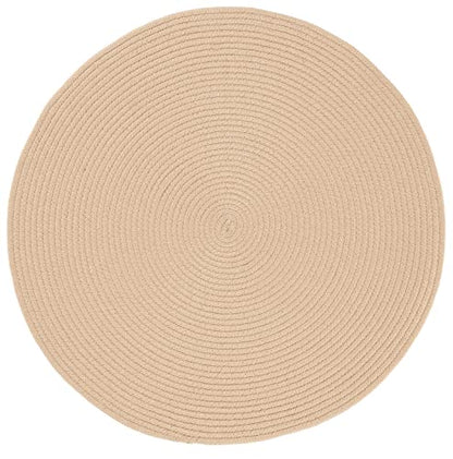 SAFAVIEH Braided Collection Area Rug - 4' Round, Beige, Handmade Country Farmhouse, Ideal for High Traffic Areas in Living Room, Bedroom (BRD402B) - color: Beige, size: 4' (Round)