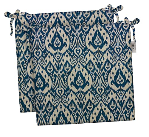 RSH Décor Indoor Outdoor Set of 2 Foam Dining Chair Seat Cushions, 19" x 19" x 3", (Ashmore Marine Blue) - color: Ashmore Marine Blue, size: 19" x 19" x 3"