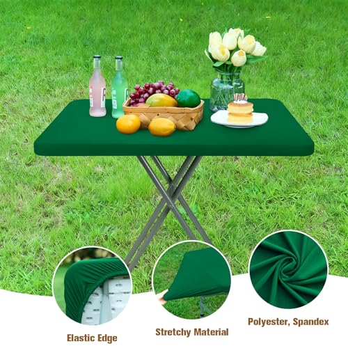 NEWISHER Fitted Rectangle Tablecloth 20 x 30 Inch Elastic Table Cloth - color: Green, size: 30" x 20" (Rectangular)