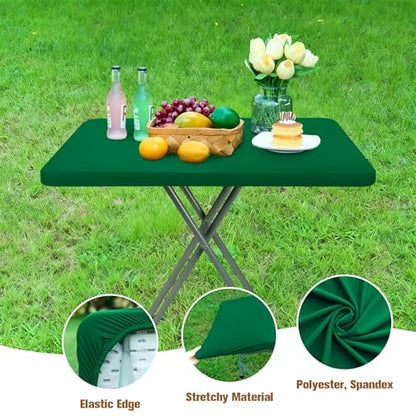 NEWISHER Fitted Rectangle Tablecloth 20 x 30 Inch Elastic Table Cloth - color: Green, size: 30" x 20" (Rectangular)