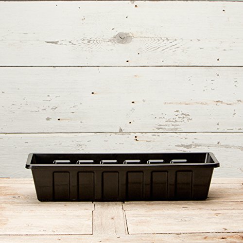 Root & Vessel Poly-Pro Plastic Flower Box Planter, Black, 24-Inch - color: Black, size: 24-Inch