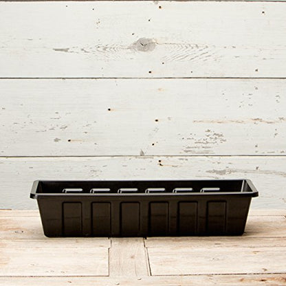Root & Vessel Poly-Pro Plastic Flower Box Planter, Black, 24-Inch - color: Black, size: 24-Inch