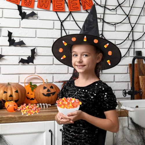 JUNEBRUSHS 50 Pcs Fake Candy Corns Artificial Pumpkin Resin Ornaments | Realistic and Lovely Appearance, Vase Filler, Halloween Fall Crafts Table Decorations - style: Corns Pumpkin Style