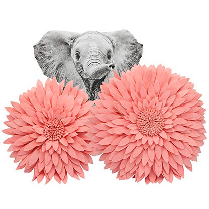 Contempo Lifestyles 3D Daisy & Sunflower Decorative Pillows - 14.5" & 13" Flower Shaped Pillows (Rose Peach) - color: Peach