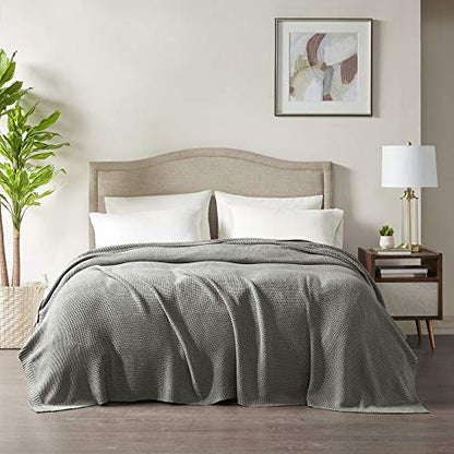 INK+IVY Bree Knit Throw Blanket for Bed, Sofa, and Couch, Lightweight, Breathable, Soft & Cozy Summer Blanket, Twin (66 in x 90 in), Charcoal - color: Charcoal, size: Twin (66 in x 90 in)