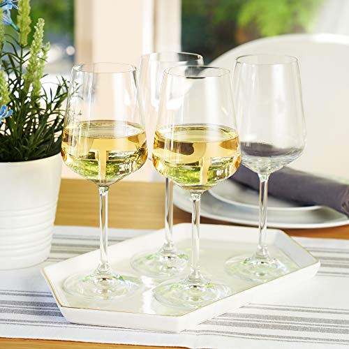 Spiegelau Style Crystal White Wine Glasses Gift Set, Elegant Stemmed Wine Glasses, Stylish Glassware for Dinner Party, Home Bar, Wedding Gifts, Birthday Gifts, Hosting Essentials, 15.5 oz, Set of 4 - style: White Wine Glasses