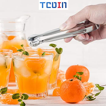Small Serving Tongs,Ice Tongs,Sugar Tongs,Kitchen Tiny Tongs for Appetizers,12 PCS(6 Inch) - color: Silver