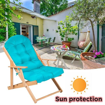 Yddsky Adirondack Chair Cushion, Rocking Cushions 44x19.4x4 inch, High Back Patio Recliner Cushion of Upper and Lower with Ties, Sunscreen and Fade-Resistant Turquoise,2 - color: Black