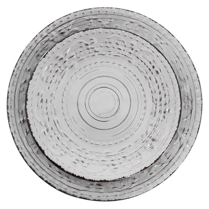 Elama Malibu Calcite 16-Piece Stoneware Embossed Pattern Reactive Glaze Light Gray Dinnerware Set, Tableware, Serveware Set (Calcite Gray) - color: Calcite Gray