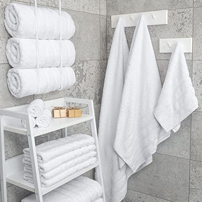 American Soft Linen 100% Cotton Luxury Turkish Towels, 4 PC Bath Towel Set | Soft Absorbent Quick Dry OEKO Tex Standard 100 Certificated Durable Machine Washable Premium Hotel Quality - color: Bright White, size: 27"x54"