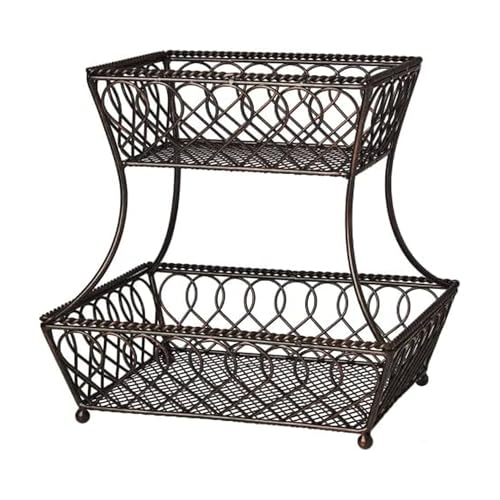 Gourmet Basics by Mikasa Tulsa Fruit Metal Storage Basket, 2-Tier - style: Tulsa