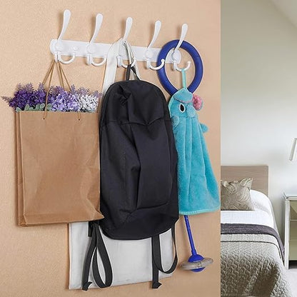 GlazieVault White Coat Hooks for Wall - Stainless Steel Coat Racks (2 Pack) - Heavy Duty White Coat Hooks Wall Mounted - Premium Design Rust Free White Coat Hangers Wall Hoks - style: White Tri
