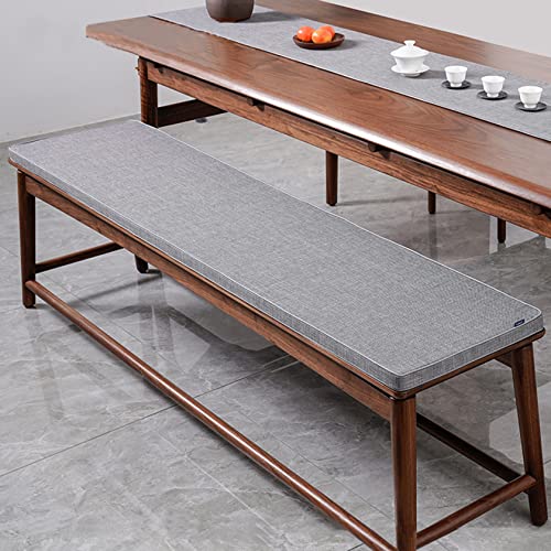 Customize Bench Cushion, Furniture Cushion, High Density Memory Foam, Linen Washable, Non-Slip Bench Pad for Shoe Bench Rack, Window, Piano, Dining (Custom Size, Grey) - color: Grey