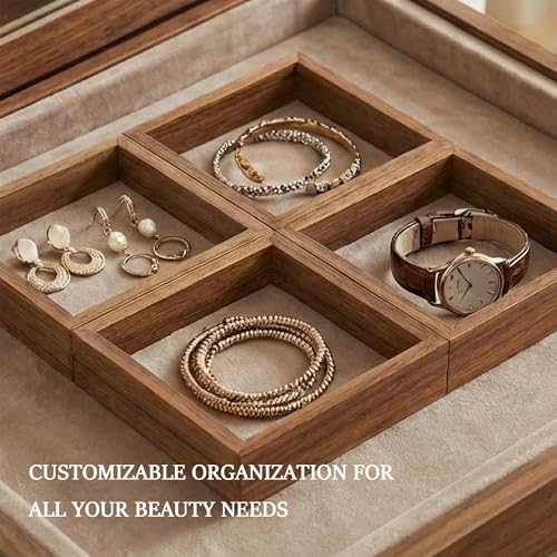Serving Tray with 5 Removable Snack Boxes,Acacia Wood Snack Tray for Parties and Entertaining, Movie Night, Coffee Table and Charcuterie Serving - color: Acacia Wood-2