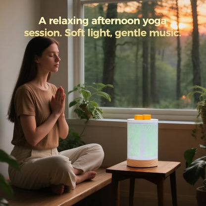Enaroma Fragrance Wax Melts Warmer with 7 Colors LED Changing Light Scent Oil Candle Warmer for Home Office-White Wooden Tree - color: White