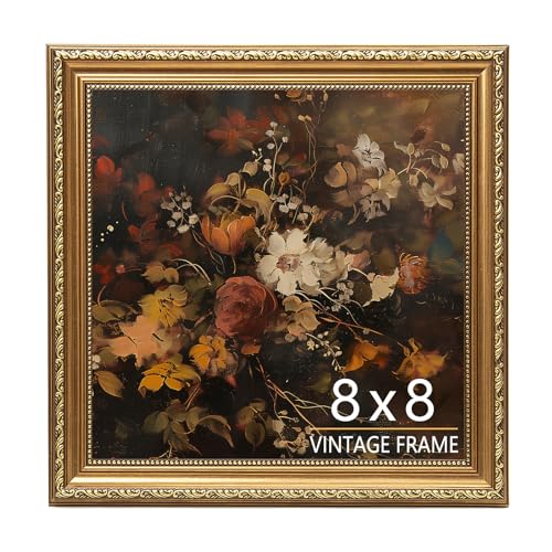 8x8 Picture Frame, Vintage Bronze Gold Picture Frame for Tabletop & Wall Mount, 8 x 8 Frame for Living Room, Bedroom, Office or Gallery Wall, Retro Home Decoration Gift - 1 Pack - color: Bronze Gold, size: 8x8 - 1 Pack