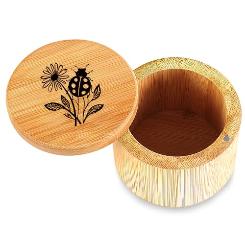 Small Trinket Box, Jewelry Box, Salt Cellar, Ring Holder, Home Room Kitchen Decorations, Ring Earrings Necklace Organizer Holder Vintage Wooden Box! (Ladybugs) - color: Ladybugs