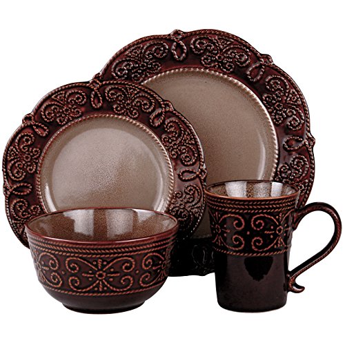 Elama’s Salia 16 Piece Stoneware Dinnerware Set - color: Salia
