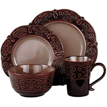 Elama’s Salia 16 Piece Stoneware Dinnerware Set - color: Salia