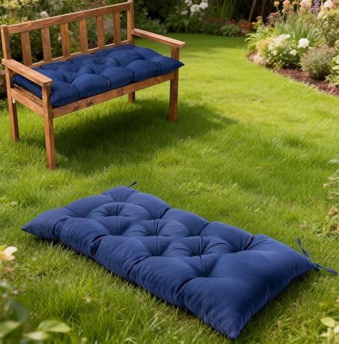 Swing Cushions Outdoor Bench Seat Pad (Navy,59 X 19.7 Inch) | Waterproof & Sun-Resistant Bench Cushion - Universal Fit for Patio Chairs, Swing Seats.Swing Cushions for Outdoor Furniture - color: Navy, size: 59 X 19.7 Inch