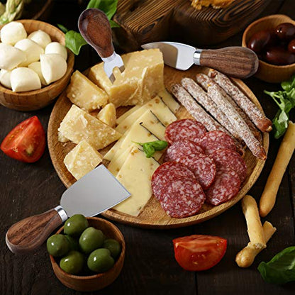 Exquisite 4-Piece Cheese Knives Set,Complete Stainless Steel Cheese Knife Collection(Acacia Wood Handle),Gift-Ready - style: Acacia Wood