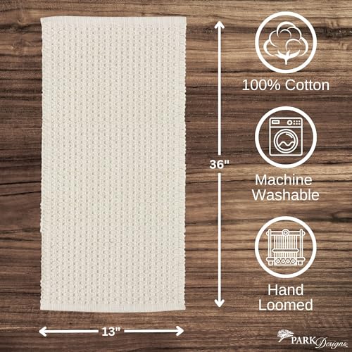 Park Designs Chadwick Table Runner 13" x 36", Cream | Hand-Loomed Yarn | Textured Woven Pattern | Neutral Everyday Farmhouse Table Decor Accent - color: Cream