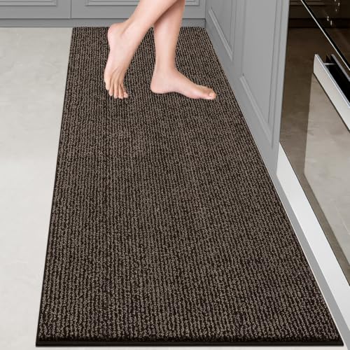 Kitchen Runner Rug 24" x 70", for Floor, Hallway, (Roll Packing) | Non Slip, Machine Washable, Absorbent, Quick Drying, for Entryway, Bedroom, Bathroom, Door - color: Brown, size: 2' x 5'10" (runner)