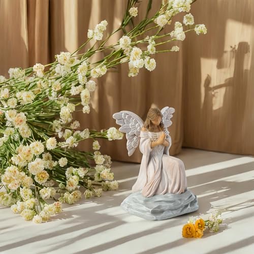 Guardian Angel Statue with Praying Hands - Sympathy, Remembrance, Healing, and Mother’s Day Resin Collectible Decorations for Home, Mom, Grandma