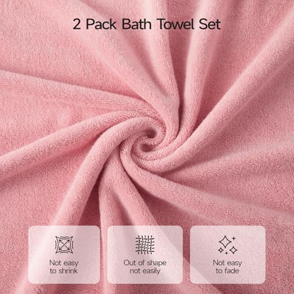 ecolook Ultra Soft 6-Piece Towel Set, 100% Cotton | Lighter Weight, Quick Dry, Highly Absorbent, 2 Bath, 2 Hand, 2 Washcloths, Perfect for Bathroom, Pink - color: Pink