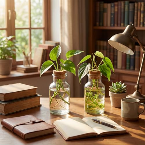 12 Pack Glass Plant Propagation Stations, Hydroponic Vases Tabletop Plant Terrarium Jar for Indoor Flower Arrangements Glass Planter Kitchen Office Decoration Gifts(Cylindrical)