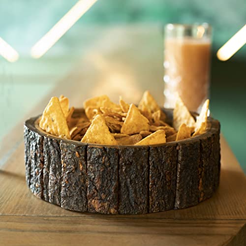 GoCraft Mango Wood Decorative Bowl with Tree Bark – 7.5" x 2.75" – Rustic Handmade Wooden Bowl for Potpourri, Snacks, Nuts, Salad – Natural Centerpiece for Table Décor - size: 7.5"