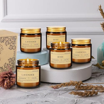 Scented Candle Set 24 Pack (3.05oz Each) - Aromatherapy Candles with Essential Oils, Smokeless Soy Wax Candles in 12 Scents, Gift for Women/Mom, Valentine/Mother's Day/Christmas/Birthday - color: 24Pack-Yellow