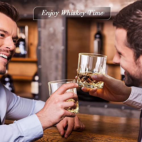 Whiskey Stones and Whiskey Glass Gift Set, DIOXADOP 8 Natural Whisky Stones 1 Crystal Whisky Glasses with Blessing Card in Exquisite Wooden Box, Prepare a Gift for a Whisky Scotch Bourbon Lover - color: 1 Whiskey Glass Set