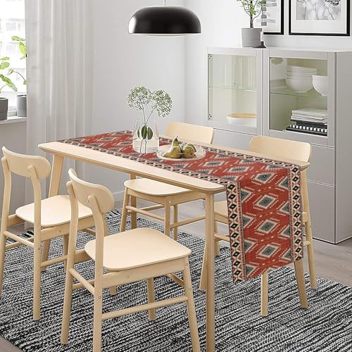 Aztec Table Runner, Boho Geometric Striped Pattern Tribal Table Cover for Farmhouse Home Dinning Living Room Western Party 13x36in - color: Aztec-4, size: 13x36in