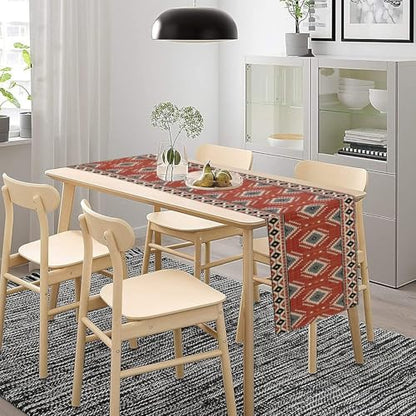 Aztec Table Runner, Boho Geometric Striped Pattern Tribal Table Cover for Farmhouse Home Dinning Living Room Western Party 13x36in - color: Aztec-4, size: 13x36in