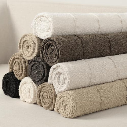 YCOLL Brown&Beige Textured Boucle Throw Pillow Covers