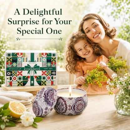 Scented Candles Gift Set, 12 Pack Soy Wax Aromatherapy Candles | 12 Summer Scents, Travel Tin Design, Gift Box Included, Home Fragrance, Spa Relaxation, Self Care, Birthday & Women Gifts - color: Scented Candles-12 Pack