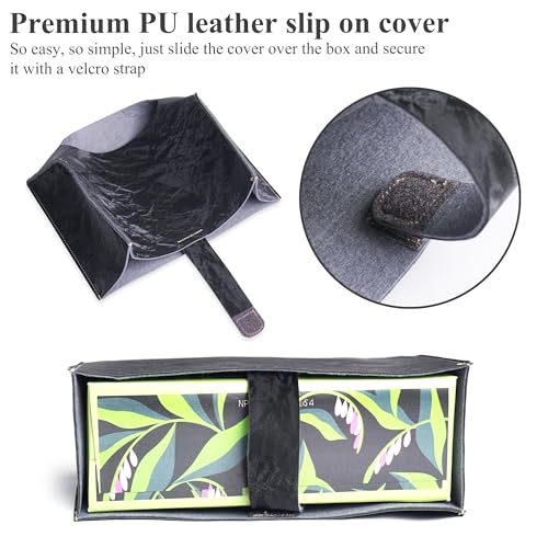 Hand Towels Box Cover,PU Leather Tissue Box Cover Holder Compatible with Kleenex Disposable Paper Hand Towels Suitable for Dining,Kitchen,Bathroom(1-Black) - color: 1-black