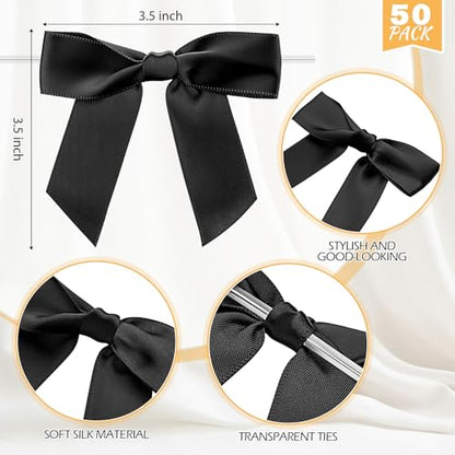 Zopeal Plastic Reusable Champagne Flute Glasses 6 oz and 50 Pcs Bow Set Acrylic Wedding Toasting Goblet 3.5" Bow Unbreakable Wine Cup for Bachelorette Bridal Shower Party(Gold and Black) - color: Gold and Black