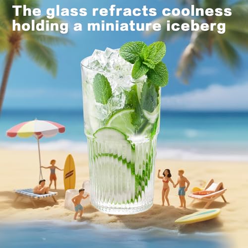 Luiaiog 18.5oz Glass Cups with Lids and Straws - Set of 2 Reusable Tumblers, Thickened Shatter-Resistant Glass, Ideal for Iced Coffee, Smoothies, Cocktails, Juices - Elegant & Durable Drinkware - color: Clear 2pcs 18.5oz