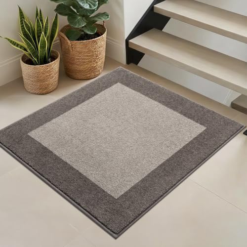 Square Rug 36" x 36", Kitchen Rug for Floor, Room, Roll Packing | Non Slip, Machine Washable, Absorbent, Quick Drying, for Entryway, Bedroom, Bathroom, Door - color: Beige, size: 36" x 36"