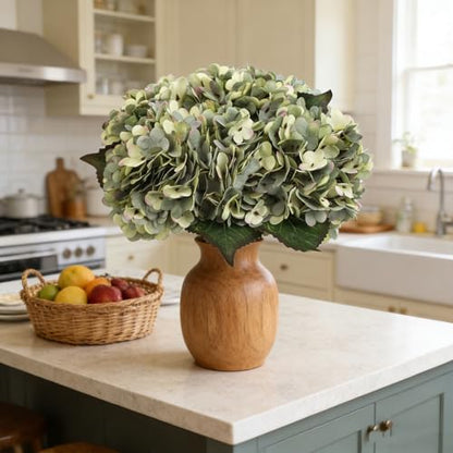 Kimura's Cabin 6pcs Hydrangea Artificial Flowers Fake Hydrangeas,Mint Green | Silk Hydrangea Flower with Stems Faux Flower,Home Table Centerpieces Wedding Bouquets Arrangements Baby Shower Party Decor - color: Mint Green