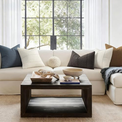 YCOLL Brown&Beige Textured Boucle Throw Pillow Covers